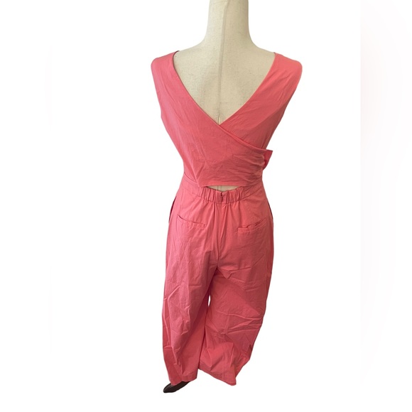 J. Crew Wrap-Tie Jumpsuit Bow Coral - Picture 3 of 16